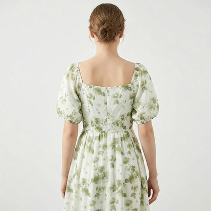 Botanisches Midikleid mit eckigem Ausschnitt - image 4