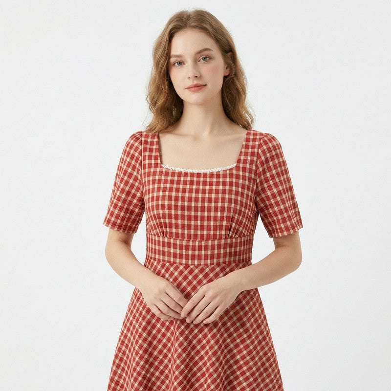 Vintage Maxikleid aus Gingham-Spitze - image 8