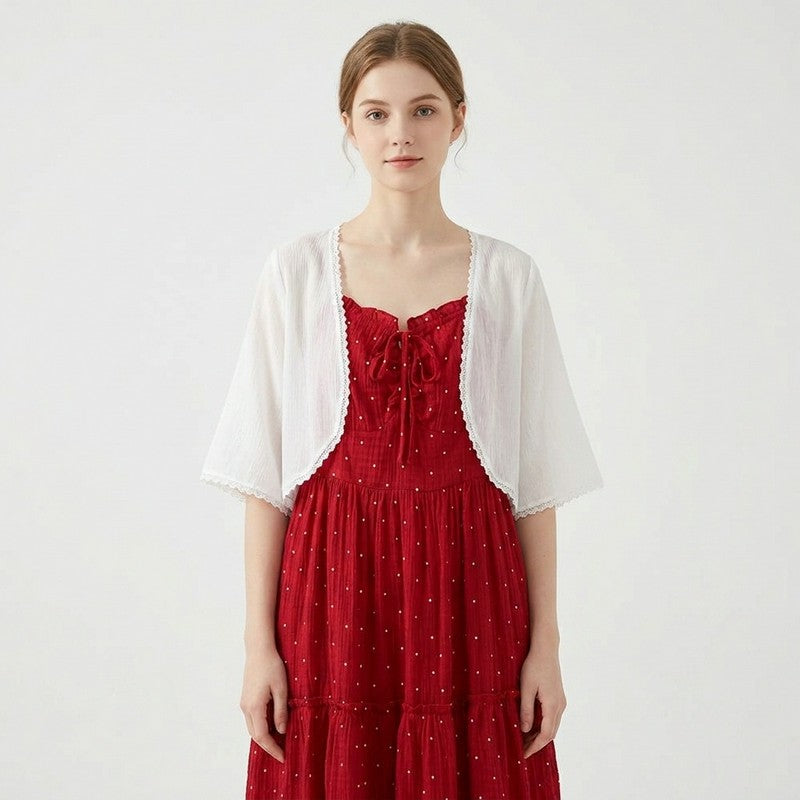 Romantisches zweiteiliges Set mit gepunktetem Kleid - image 4