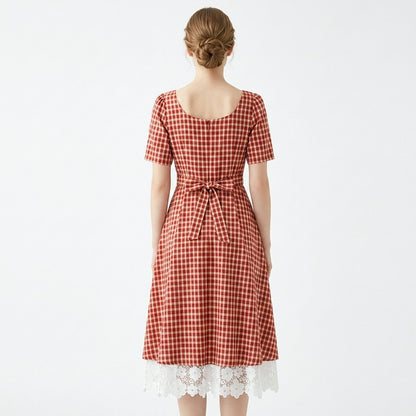 Vintage Maxikleid aus Gingham-Spitze - image 10