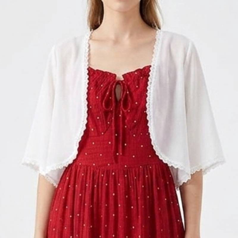 Romantisches zweiteiliges Set mit gepunktetem Kleid - image 6