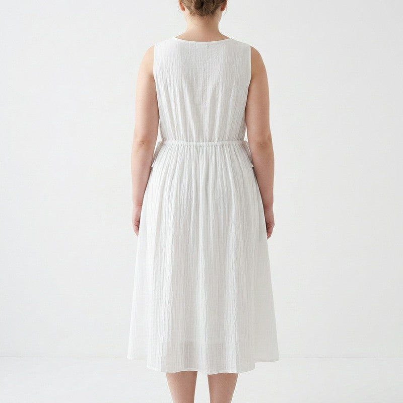 Ramie Lyocell Midikleid mit Kordelzug - image 2