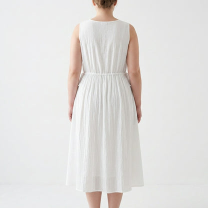 Ramie Lyocell Midikleid mit Kordelzug - image 2