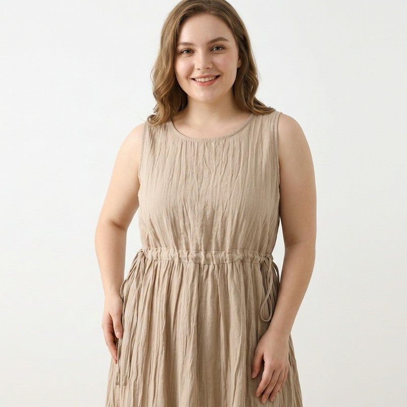 Ramie Lyocell Midikleid mit Kordelzug - image 8