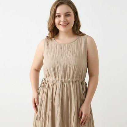 Ramie Lyocell Midikleid mit Kordelzug - image 8