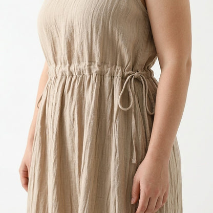 Ramie Lyocell Midikleid mit Kordelzug - image 9