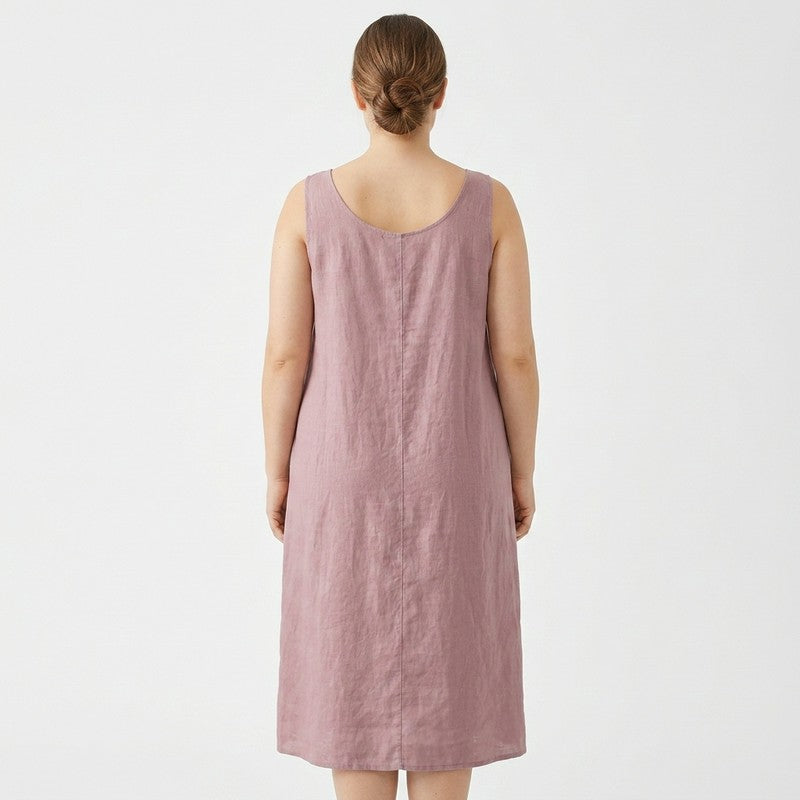 Lässiges ärmelloses Baumwoll-Midikleid - image 11