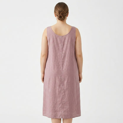 Lässiges ärmelloses Baumwoll-Midikleid - image 11