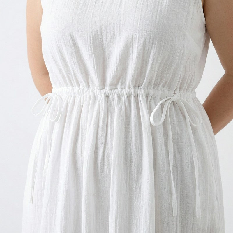 Ramie Lyocell Midikleid mit Kordelzug - image 4