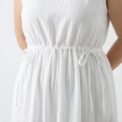 Ramie Lyocell Midikleid mit Kordelzug - image 4