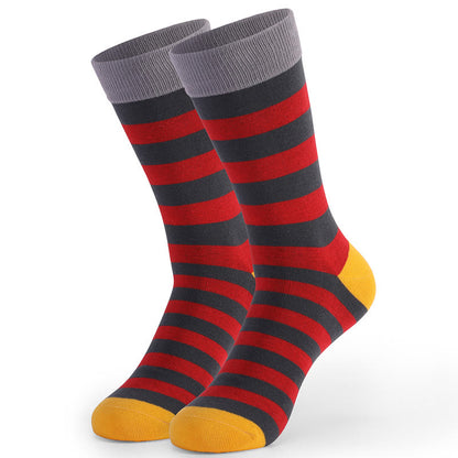 Vintage bunt gestreifte Crew-Socken (5 Paar)