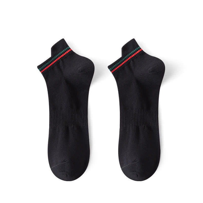 Gestreifte, schweißhemmende Sport-Knöchelsocken (5 Paar) - Schwarz - EU43-48 (US9-13) - image 10