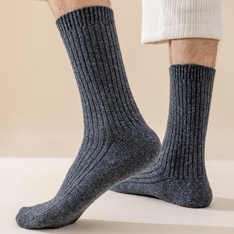 Plus Size Uni Color Warm Quarter Socks(6 Pairs) - image 0