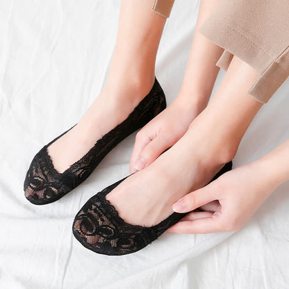 Flache, unsichtbare Spitzensocken (6 Paar) - image 3