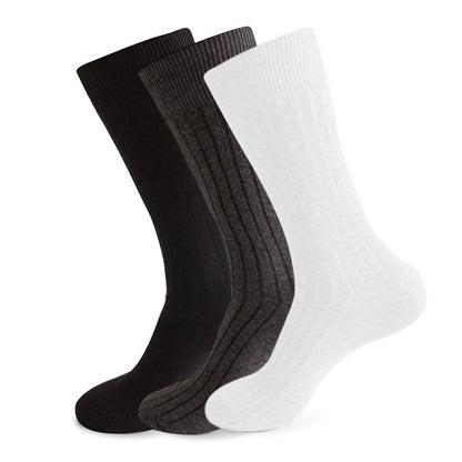 Socken mit einfarbigen Streifen (3 Paar) - Schwarz & Dunkelgrau & Weiß - EU46-50 (US12-15) - image 2