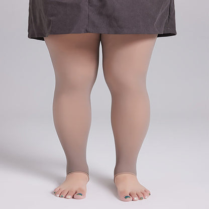 Dicke Strumpfhosen mit hoher Taille in Übergröße - 330 g (plus Samt) - Kaffee - Stegstrumpfhose - image 5