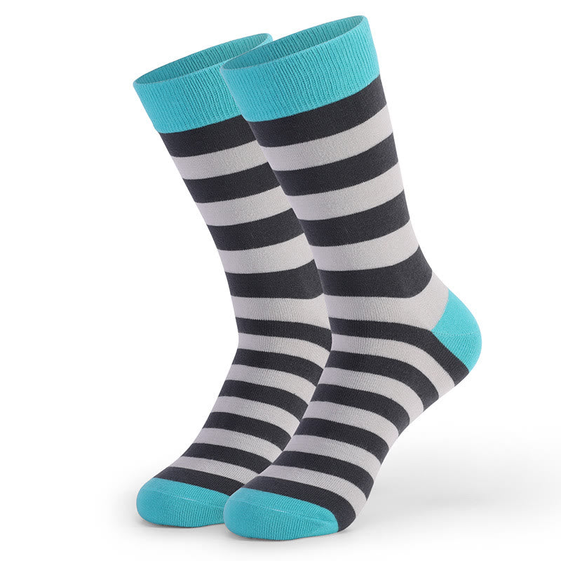 Vintage bunt gestreifte Crew-Socken (5 Paar)
