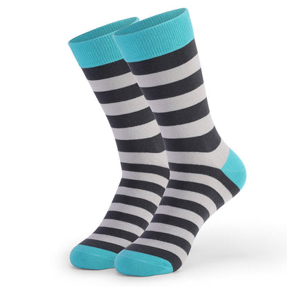 Vintage bunt gestreifte Crew-Socken (5 Paar)