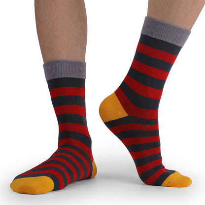 Vintage bunt gestreifte Crew-Socken (5 Paar)