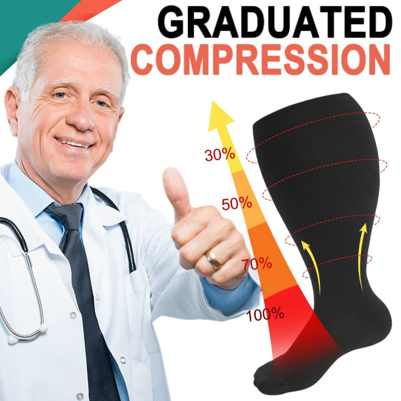 Kompressionsstrümpfe in Unifarben, Übergrößen 2XL-7XL (3 Paar) - image 4