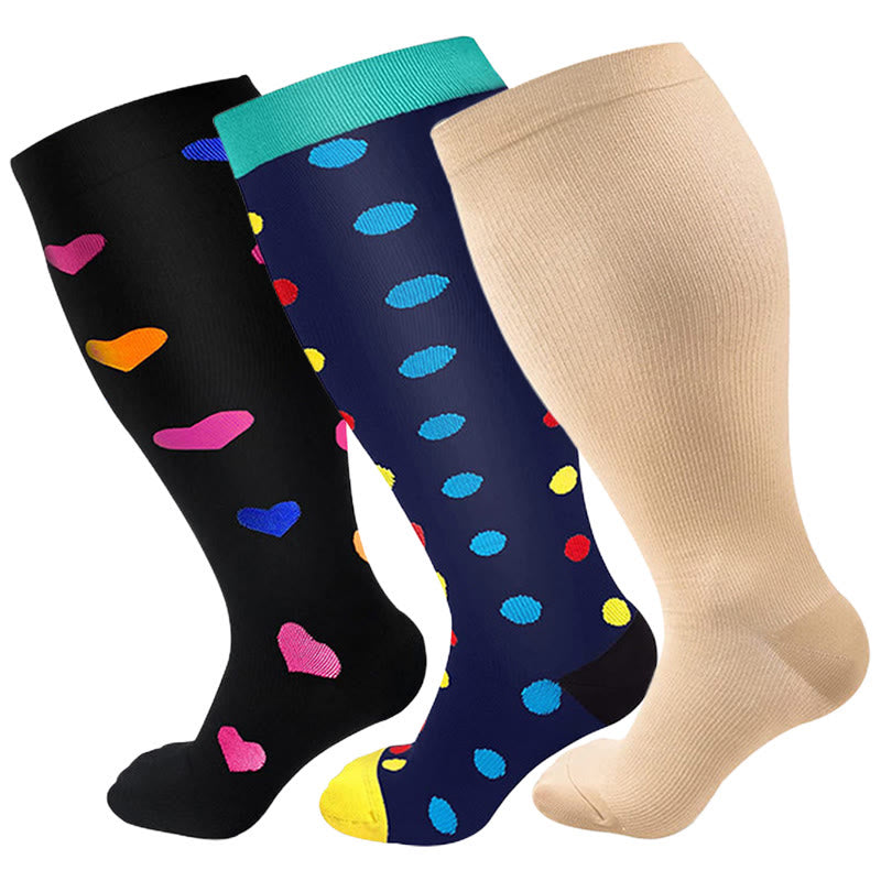 Skin Heart Dot Kompressionsstrümpfe in Übergrößen 2XL-7XL (3 Paar) - image 12