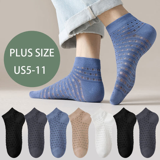 Knöchelsocken aus hohlem Netzstoff in Übergröße (7 Paar)