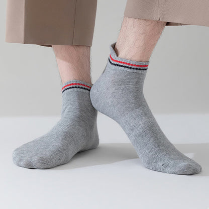 Gestreifte, schweißhemmende Sport-Knöchelsocken (5 Paar) - image 6