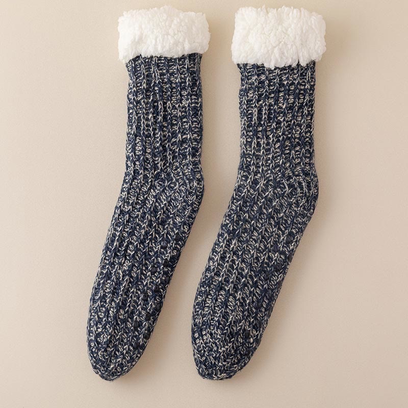 Bequeme dicke Fleece-Hausschuhsocken in Übergröße (2 Paar) - Marineblau - EU36-44 (US3-10) - image 18