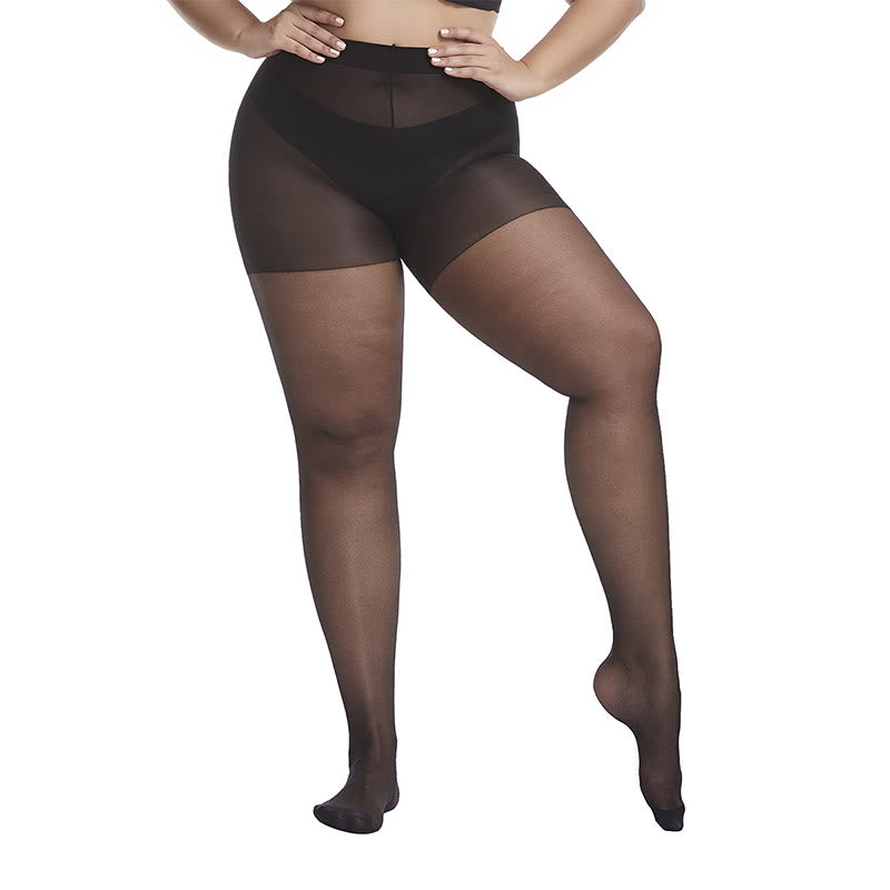 Transparente Strumpfhosen mit hoher Taille in Übergröße (3 Paar) - image 4