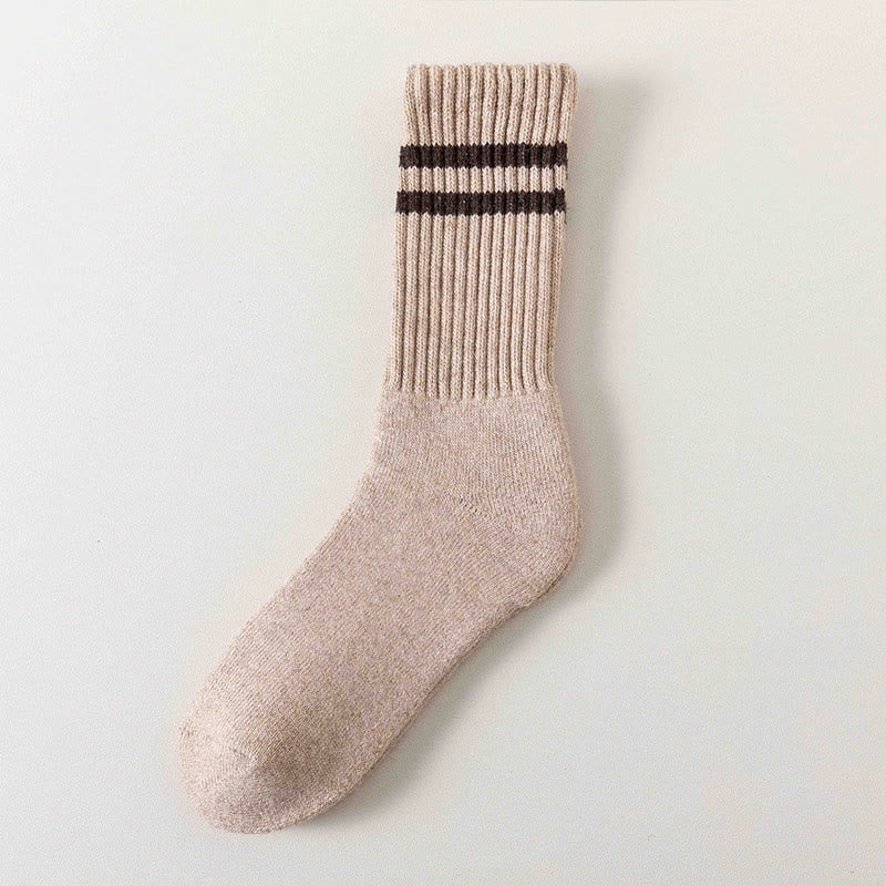 Gestreifte warme Wollsocken in Übergröße (5 Paar) - Kamel - EU36-44 (US3-10) - image 11