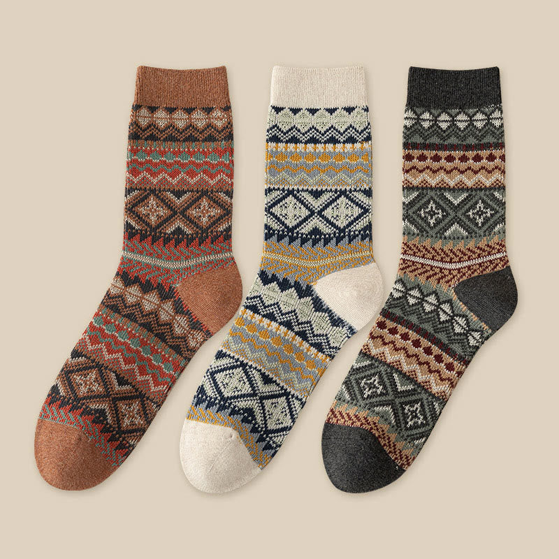 Retro-Socken mit atmungsaktivem Material (3 Paar) - Braun+Beige+Dunkelgrau - EU39-46 (US6-12) - image 10