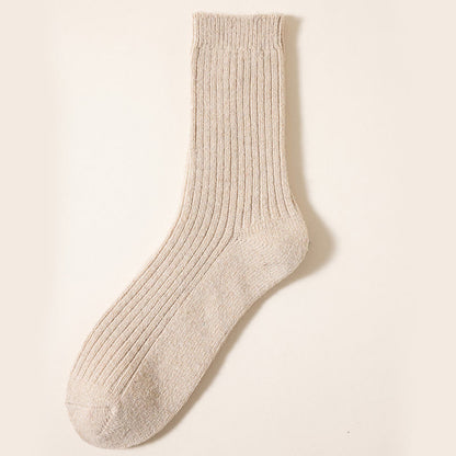 Plus Size Uni Color Warm Quarter Socks(6 Pairs) - Khaki - EU39-46 (US6-12) - image 9