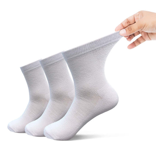 Nahtlose Crew-Socken mit Zehenpartie in Übergröße (3 Paar)