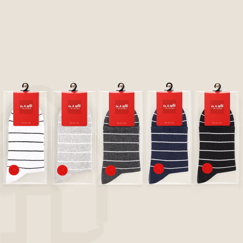 Viertelstrümpfe aus Baumwolle mit Streifenmuster (5 Paar) - Mehrfarbig - EU45-50 (US10-15) - image 7