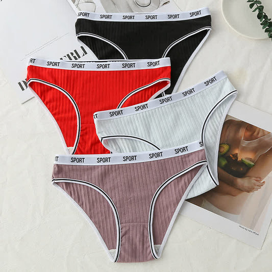 Antibakterielle Baumwoll-Slips mit hoher Taille in Übergröße (4er-Pack)