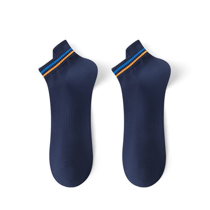 Gestreifte, schweißhemmende Sport-Knöchelsocken (5 Paar) - Marineblau - EU43-48 (US9-13) - image 8