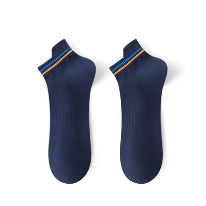 Gestreifte, schweißhemmende Sport-Knöchelsocken (5 Paar) - Marineblau - EU43-48 (US9-13) - image 8