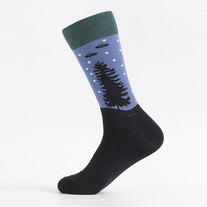 Crew-Socken mit Alien- und Außerirdischen-Motiv in Übergröße (5 Paar) - image 1