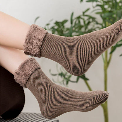 Plus Size einfarbige Fleece-Socken (6 Paar) - image 5
