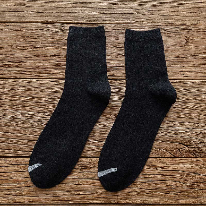 Einfarbige Futter-Baumwollsocken (6 Paar) - 42-48 - Schwarz - image 6