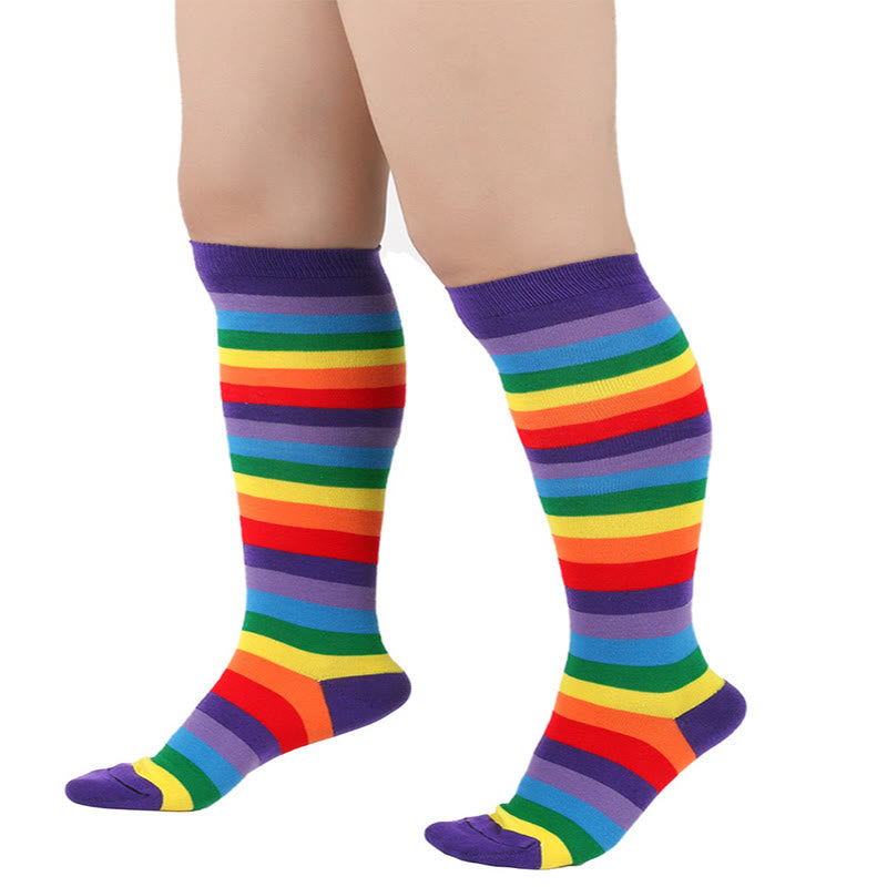 Kniestrümpfe mit Regenbogenstreifen (3 Paar) - image 3