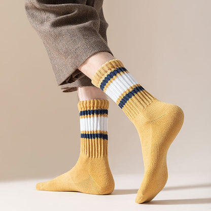 Plus Size Verdickte Streifen Viertelstrümpfe (7 Paar) - image 1