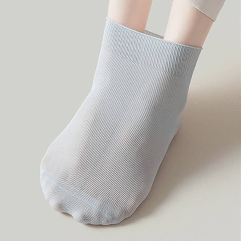 Einfarbige, hochelastische Viertelsocken (5 Paar)