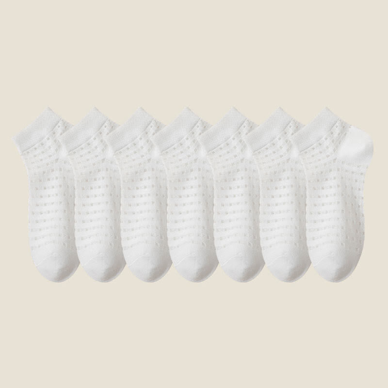 Knöchelsocken aus hohlem Netzgewebe (7 Paar) - Weiß - EU38-44 (US5-11) - image 13