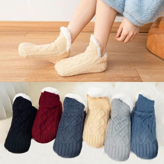 Warme Hausschuhesocken aus Lammwolle in Übergröße (2 Paar)