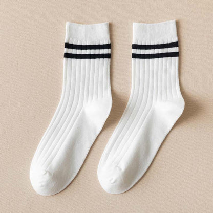 Gestreifte, weiche Diabetiker-Viertelsocken (6 Paar) - 43-48 - Weiß - image 7