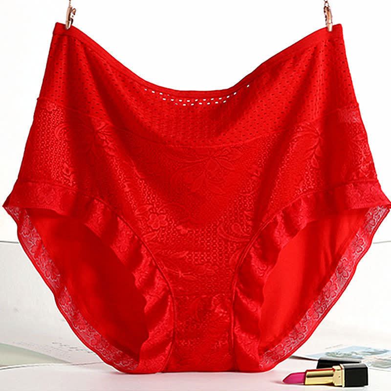 Hochgeschnittene, dünne Slips (5 Paar) - Rot - 5XL - image 13