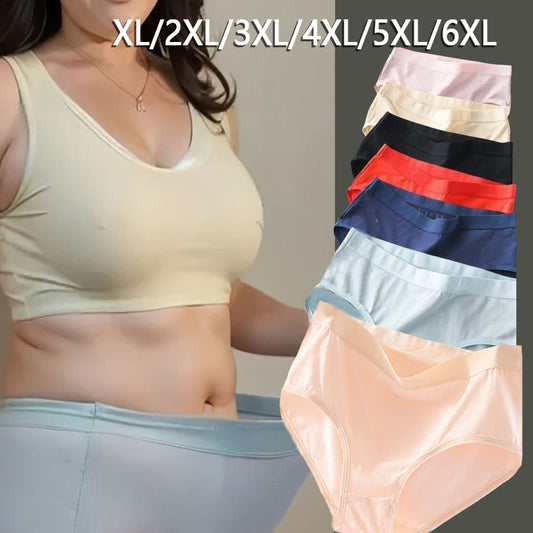 Einfache Stretch-Höschen mit hoher Taille in Übergröße (4er-Pack)