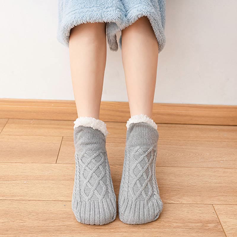 Warme Hausschuhesocken aus Lammwolle in Übergröße (2 Paar) - image 4