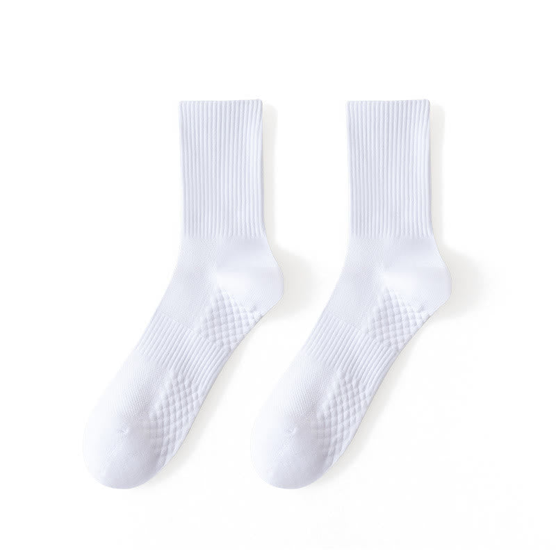 Atmungsaktive, einfarbige Viertelsocken (4 Paar) - EU43-48 (US6-12) - Weiß - image 2